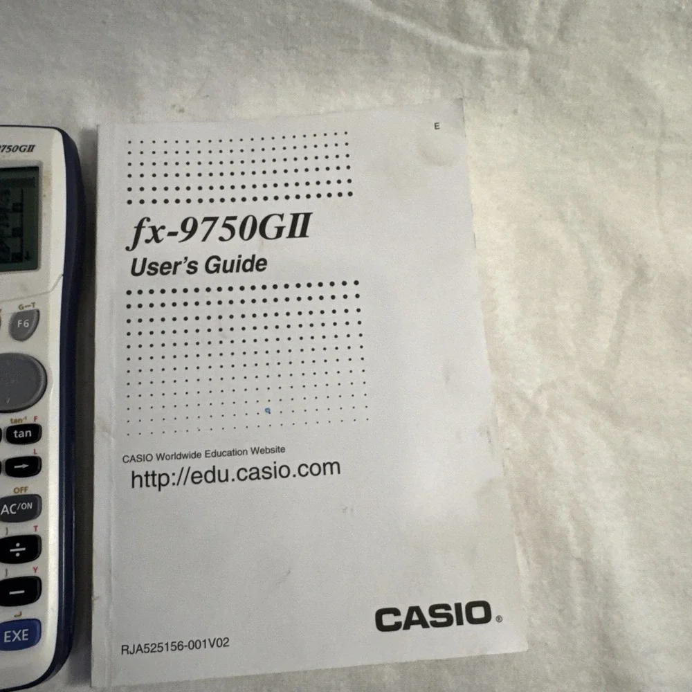 Casio fx-9750GII Graphing Calculator w/ Slide-On Cover & Manual - Tested Working